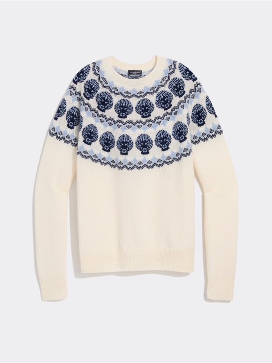 Vineyard Vines Sweaters - Vineyard Vines Cashmere Cream Crewneck Fair Isle Shell Sweater XS